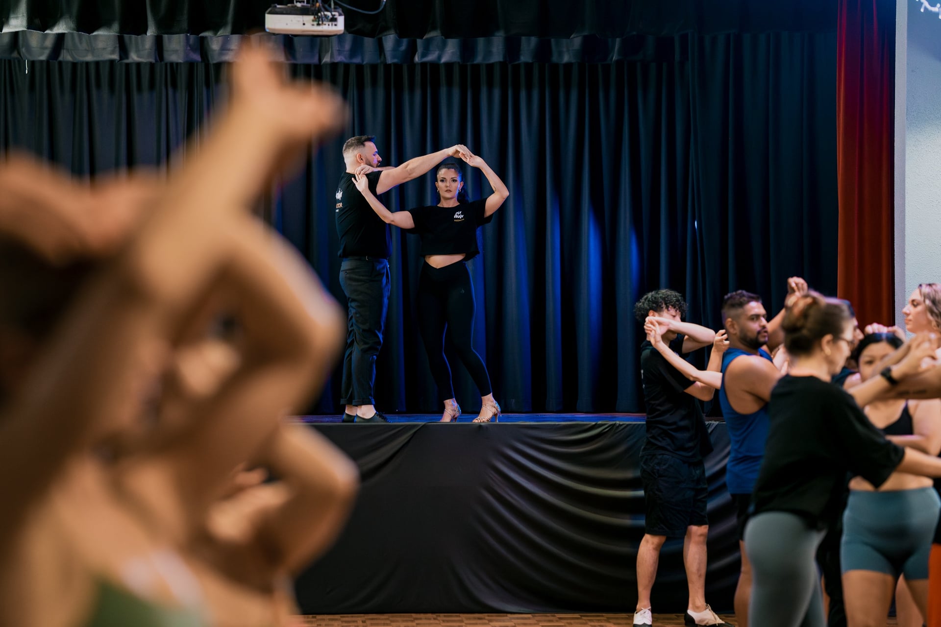 Salsa class in action